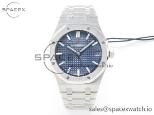 Royal Oak 41mm 15500 SS ZF 1:1 Best Edition Blue Textured Dial on SS Bracelet SA4302 Super Clone V3
