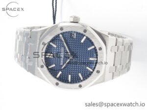 Royal Oak 41mm 15500 SS ZF 1:1 Best Edition Blue Textured Dial on SS Bracelet SA4302 Super Clone V3 - Image 8