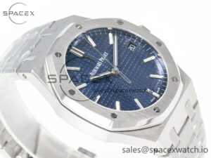 Royal Oak 41mm 15500 SS ZF 1:1 Best Edition Blue Textured Dial on SS Bracelet SA4302 Super Clone V3 - Image 6
