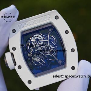 1: 1. Customized Best Version RM-055 White Ceramic, Titanium Rubber Inner Shell, Vaucher RMUL2 Super Movement, White Rubber Strap, Titanium Buckle - Image 17