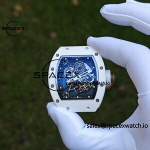 1: 1. Customized Best Version RM-055 White Ceramic, Titanium Rubber Inner Shell, Vaucher RMUL2 Super Movement, White Rubber Strap, Titanium Buckle - Image 22