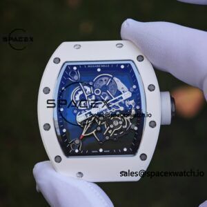 1: 1. Customized Best Version RM-055 White Ceramic, Titanium Rubber Inner Shell, Vaucher RMUL2 Super Movement, White Rubber Strap, Titanium Buckle - Image 24