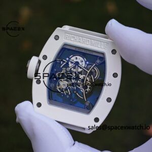 1: 1. Customized Best Version RM-055 White Ceramic, Titanium Rubber Inner Shell, Vaucher RMUL2 Super Movement, White Rubber Strap, Titanium Buckle - Image 28