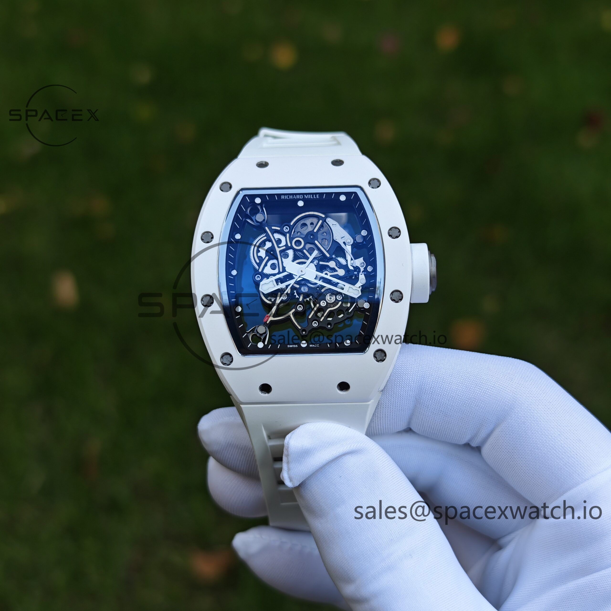 IMG_20241201_152415 1: 1. Customized Best Version RM-055 White Ceramic, Titanium Rubber Inner Shell, Vaucher RMUL2 Super Movement, White Rubber Strap, Titanium Buckle - Image 1