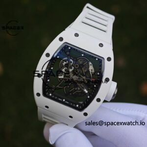1: 1. Customized Best Version RM-055 White Ceramic, Titanium Rubber Inner Shell, Vaucher RMUL2 Super Movement, White Rubber Strap, Titanium Buckle - Image 33