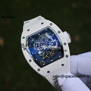 1: 1. Customized Best Version RM-055 White Ceramic, Titanium Rubber Inner Shell, Vaucher RMUL2 Super Movement, White Rubber Strap, Titanium Buckle - Image 42