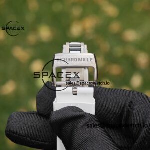 1: 1. Customized Best Version RM-055 White Ceramic, Titanium Rubber Inner Shell, Vaucher RMUL2 Super Movement, White Rubber Strap, Titanium Buckle - Image 46
