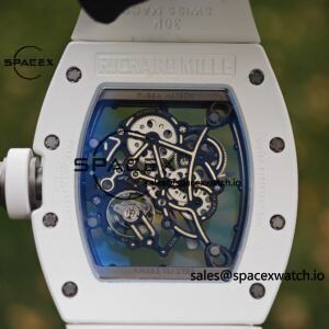 1: 1. Customized Best Version RM-055 White Ceramic, Titanium Rubber Inner Shell, Vaucher RMUL2 Super Movement, White Rubber Strap, Titanium Buckle - Image 44