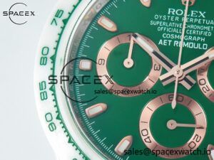 Daytona AET White Ceramic Case and Bracelet Green Dial N6F Best Edition SA4130 - Image 11
