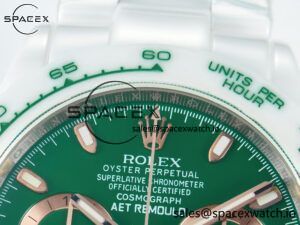 Daytona AET White Ceramic Case and Bracelet Green Dial N6F Best Edition SA4130 - Image 12