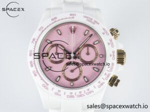 Daytona AET White Ceramic Case and Bracelet Pink Dial N6F Best Edition SA4130 - Image 2