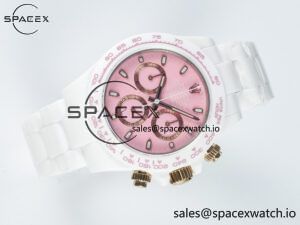 Daytona AET White Ceramic Case and Bracelet Pink Dial N6F Best Edition SA4130 - Image 8