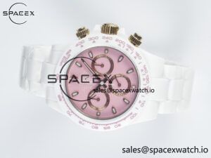 Daytona AET White Ceramic Case and Bracelet Pink Dial N6F Best Edition SA4130 - Image 7