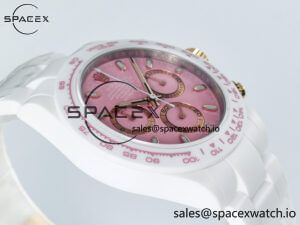 Daytona AET White Ceramic Case and Bracelet Pink Dial N6F Best Edition SA4130 - Image 6