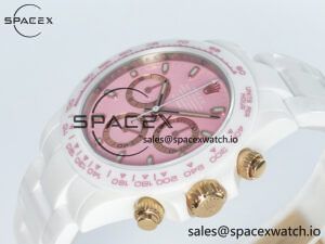 Daytona AET White Ceramic Case and Bracelet Pink Dial N6F Best Edition SA4130 - Image 5