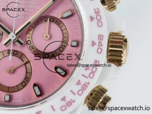 Daytona AET White Ceramic Case and Bracelet Pink Dial N6F Best Edition SA4130 - Image 10