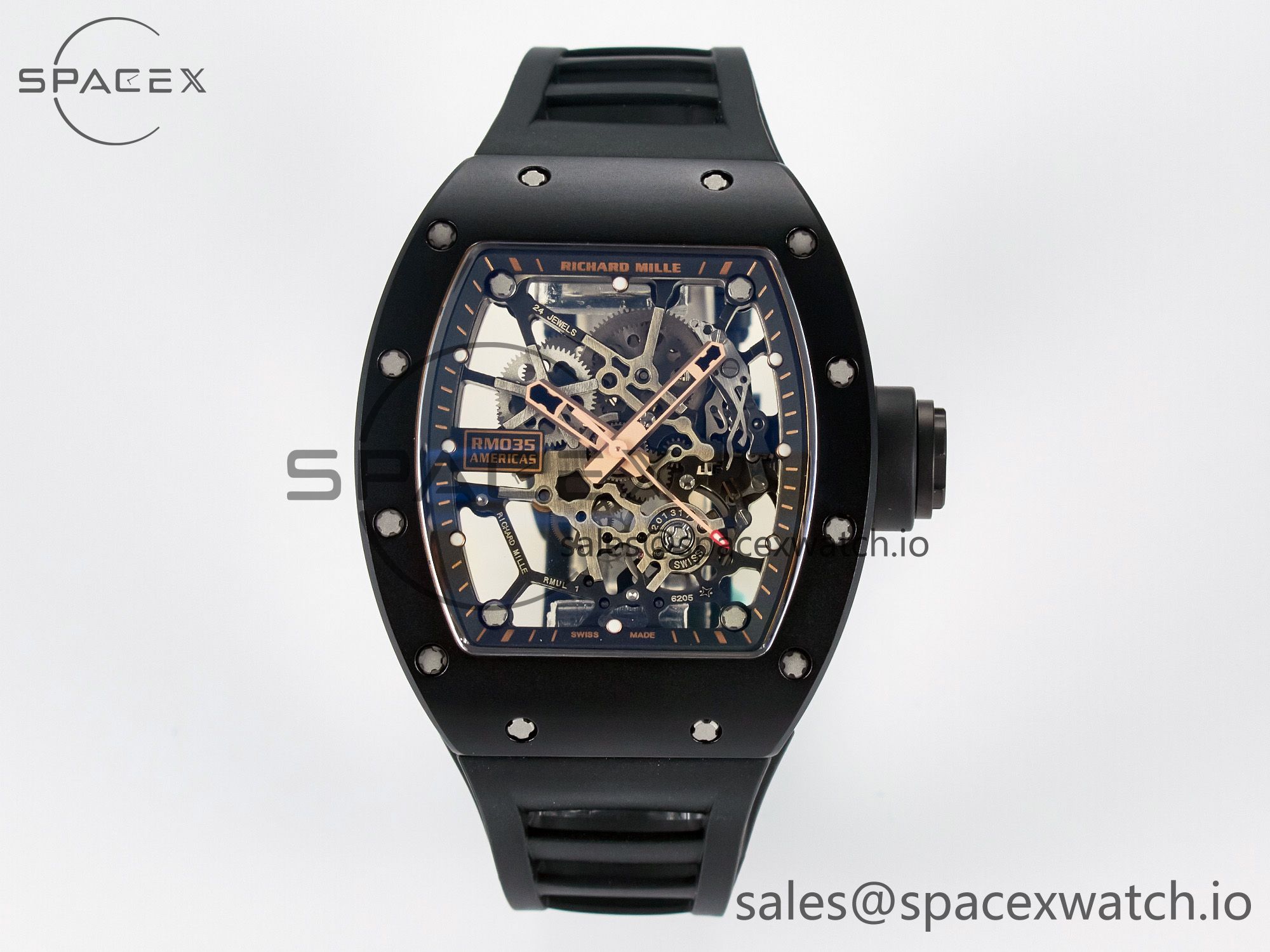 IMG_0030 拷贝 RM035-02 RG Black Ceramic SONIC Best Edition Skeleton Dial on Black Rubber Strap Clone RMUL1 - Image 1