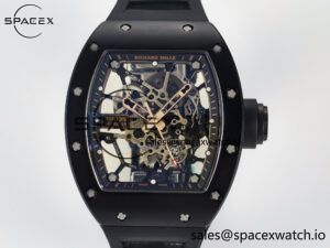 RM035-02 RG Black Ceramic SONIC Best Edition Skeleton Dial on Black Rubber Strap Clone RMUL1 - Image 2