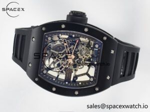 RM035-02 RG Black Ceramic SONIC Best Edition Skeleton Dial on Black Rubber Strap Clone RMUL1 - Image 7