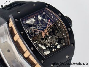 RM035-02 RG Black Ceramic SONIC Best Edition Skeleton Dial on Black Rubber Strap Clone RMUL1 - Image 3