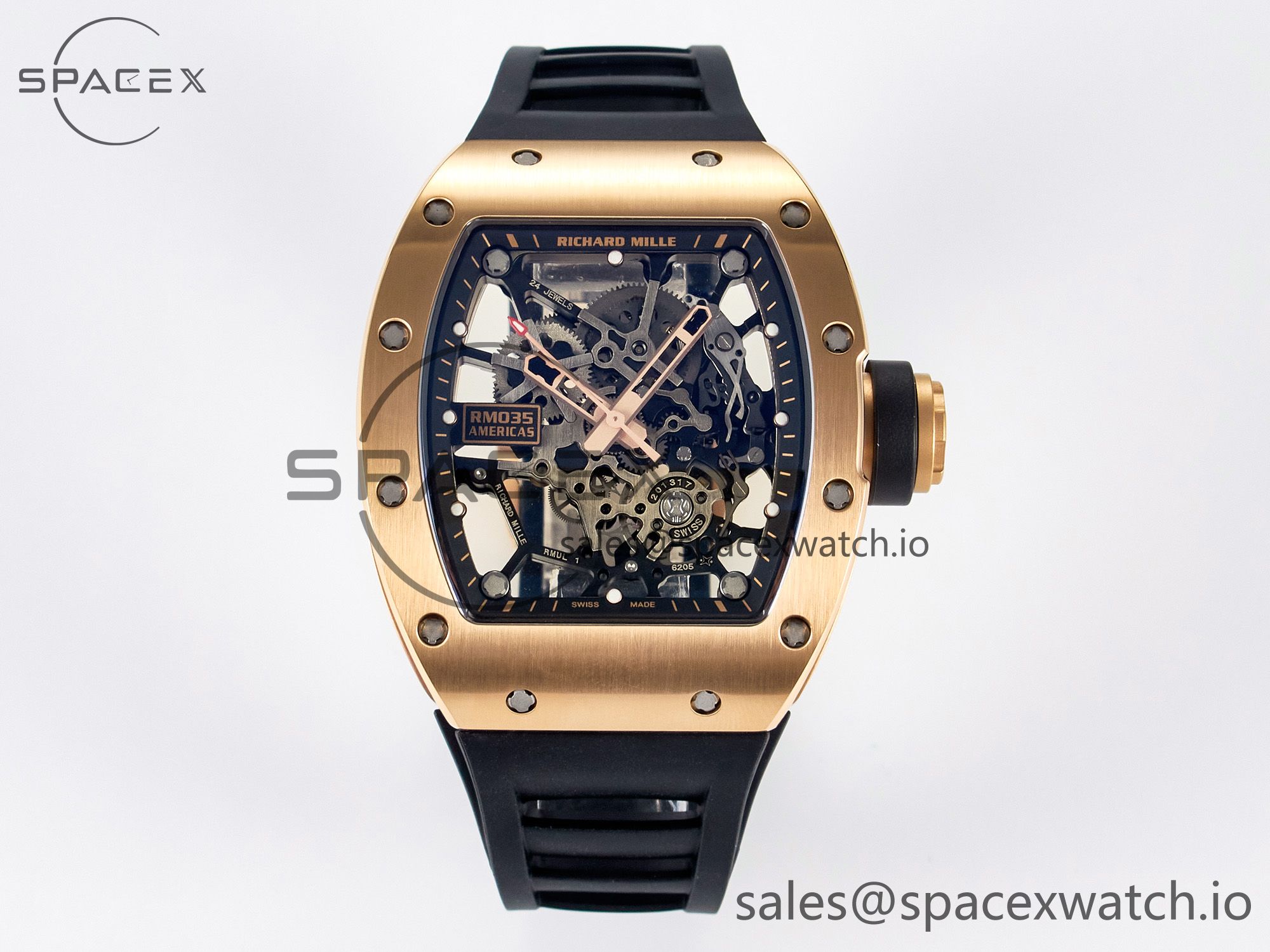 IMG_0066 拷贝 RM035-02 RG SONIC Best Edition Skeleton Dial on Black Rubber Strap Clone RMUL1 - Image 1