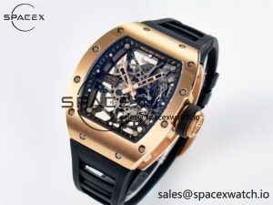 RM035-02 RG SONIC Best Edition Skeleton Dial on Black Rubber Strap Clone RMUL1 - Image 4