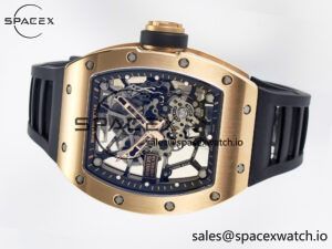 RM035-02 RG SONIC Best Edition Skeleton Dial on Black Rubber Strap Clone RMUL1 - Image 7