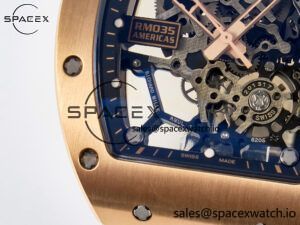 RM035-02 RG SONIC Best Edition Skeleton Dial on Black Rubber Strap Clone RMUL1 - Image 12