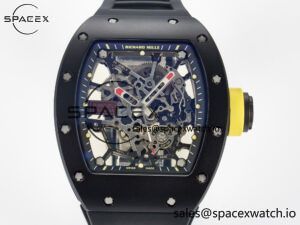 RM035-02 Black Ceramic SONIC Best Edition Skeleton Dial on Black Rubber Strap Clone RMUL1 - Image 2
