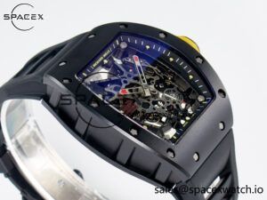 RM035-02 Black Ceramic SONIC Best Edition Skeleton Dial on Black Rubber Strap Clone RMUL1 - Image 6