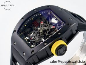 RM035-02 Black Ceramic SONIC Best Edition Skeleton Dial on Black Rubber Strap Clone RMUL1 - Image 5