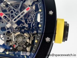RM035-02 Black Ceramic SONIC Best Edition Skeleton Dial on Black Rubber Strap Clone RMUL1 - Image 10