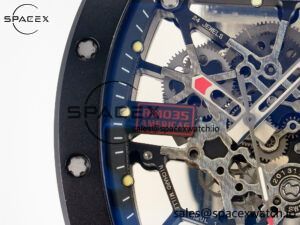 RM035-02 Black Ceramic SONIC Best Edition Skeleton Dial on Black Rubber Strap Clone RMUL1 - Image 11