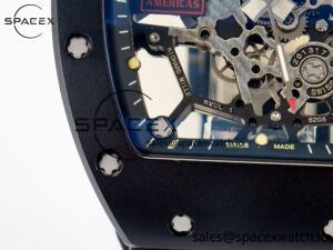 RM035-02 Black Ceramic SONIC Best Edition Skeleton Dial on Black Rubber Strap Clone RMUL1 - Image 12