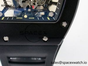 RM035-02 Black Ceramic SONIC Best Edition Skeleton Dial on Black Rubber Strap Clone RMUL1 - Image 13