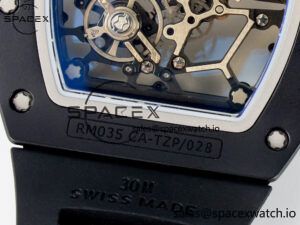 RM035-02 Black Ceramic SONIC Best Edition Skeleton Dial on Black Rubber Strap Clone RMUL1 - Image 20