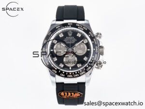 Daytona 126519 QF 1:1 Best Edition Black/Silver Diamonds Dial on Oysterflex Strap SH4131 V6(Gain Weight)
