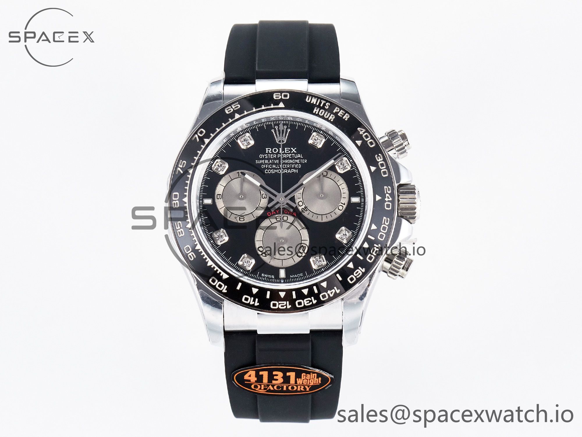 IMG_0409 拷贝 Daytona 126519 QF 1:1 Best Edition Black/Silver Diamonds Dial on Oysterflex Strap SH4131 V6(Gain Weight) - Image 1