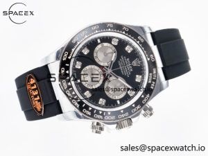 Daytona 126519 QF 1:1 Best Edition Black/Silver Diamonds Dial on Oysterflex Strap SH4131 V6(Gain Weight) - Image 8