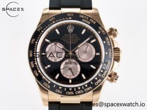 Daytona 126515 QF 1:1 Best Edition Black/RG Dial on Oysterflex Strap SH4131 V6 (Gain Weight) - Image 2