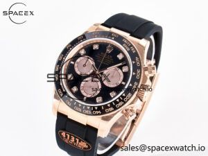 Daytona 126515 QF 1:1 Best Edition Black/RG Diamonds Dial on Oysterflex Strap SH4131 V6(Gain Weight) - Image 4