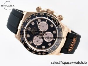Daytona 126515 QF 1:1 Best Edition Black/RG Diamonds Dial on Oysterflex Strap SH4131 V6(Gain Weight) - Image 7