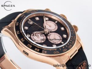 Daytona 126515 QF 1:1 Best Edition Black/RG Diamonds Dial on Oysterflex Strap SH4131 V6(Gain Weight) - Image 6