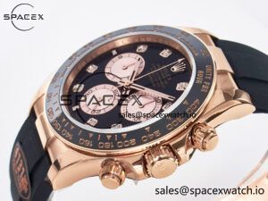 Daytona 126515 QF 1:1 Best Edition Black/RG Diamonds Dial on Oysterflex Strap SH4131 V6(Gain Weight) - Image 5