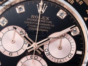 Daytona 126515 QF 1:1 Best Edition Black/RG Diamonds Dial on Oysterflex Strap SH4131 V6(Gain Weight) - Image 9