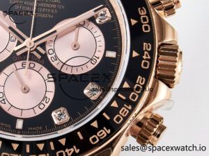 Daytona 126515 QF 1:1 Best Edition Black/RG Diamonds Dial on Oysterflex Strap SH4131 V6(Gain Weight) - Image 10