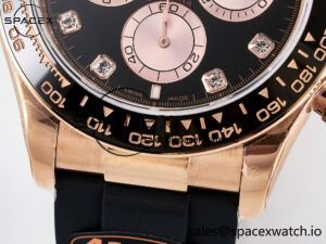 Daytona 126515 QF 1:1 Best Edition Black/RG Diamonds Dial on Oysterflex Strap SH4131 V6(Gain Weight) - Image 11