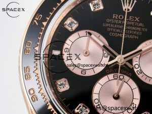 Daytona 126515 QF 1:1 Best Edition Black/RG Diamonds Dial on Oysterflex Strap SH4131 V6(Gain Weight) - Image 12