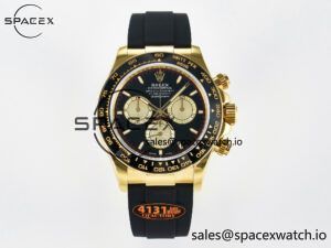 Daytona 126518 QF 1:1 Best Edition Black/YG Dial on Oysterflex Strap SH4131 V6(Gain Weight)
