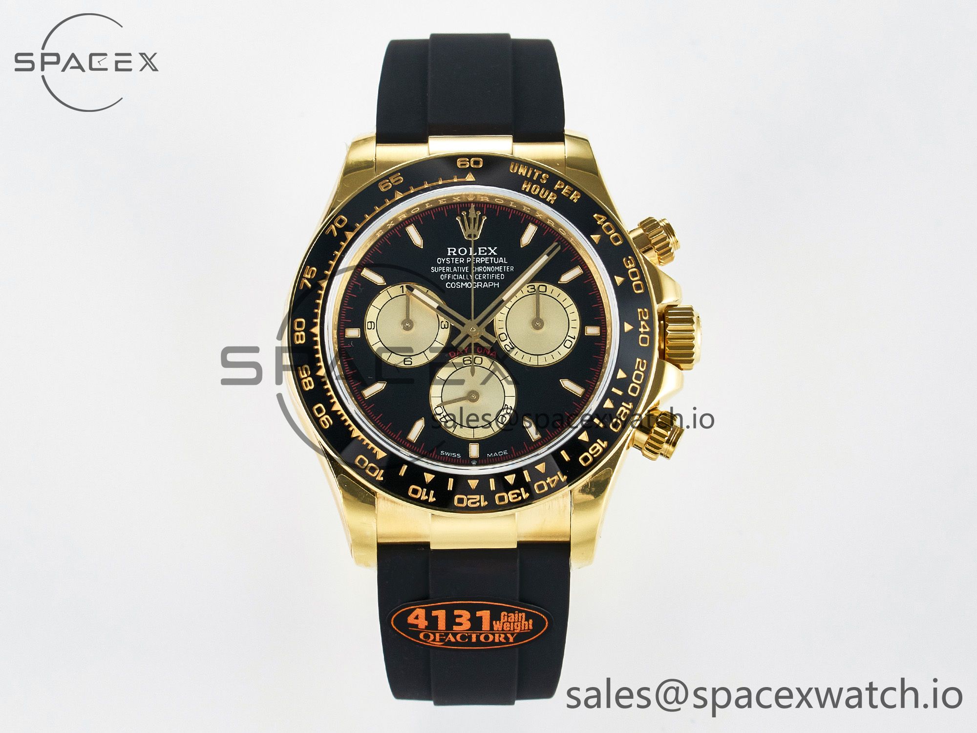 IMG_0499 拷贝 Daytona 126518 QF 1:1 Best Edition Black/YG Dial on Oysterflex Strap SH4131 V6(Gain Weight) - Image 1